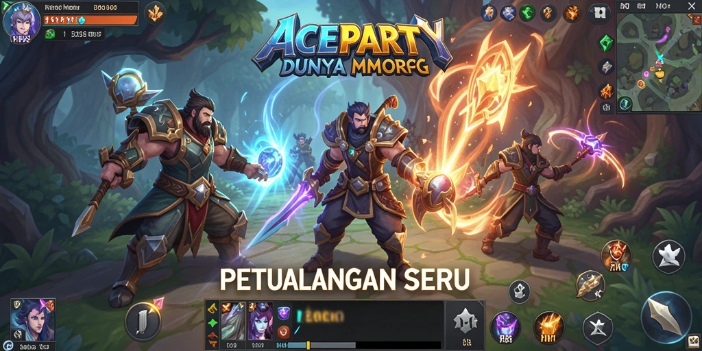 Tangkapan layar gameplay menampilkan aksi seru dalam ACEPARTY.