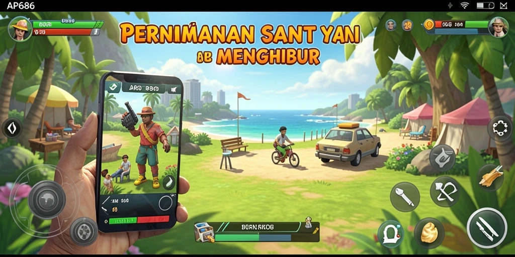 Screeshot utama AP686 menampilkan gameplay santai yang mengasyikkan.