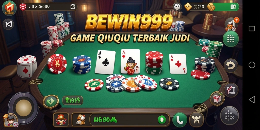 Screenshot utama BEWIN999 menampilkan aksi seru di permainan QiuQiu.
