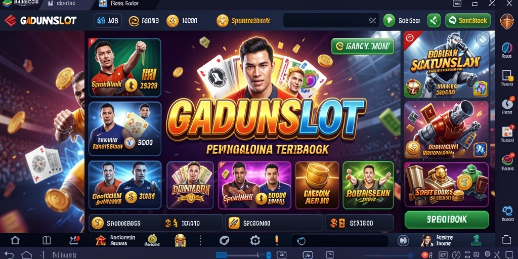 Tampilan utama GADUNSLOT dengan fitur taruhan olahraga.