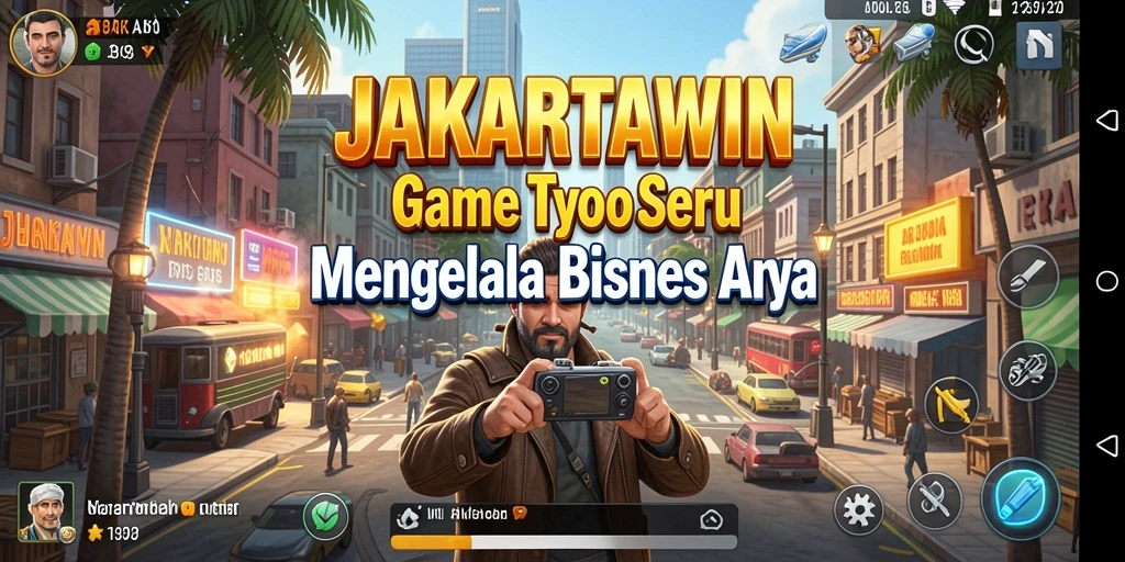 Tampilan menarik gameplay JAKARTAWIN dengan elemen Tycoon.