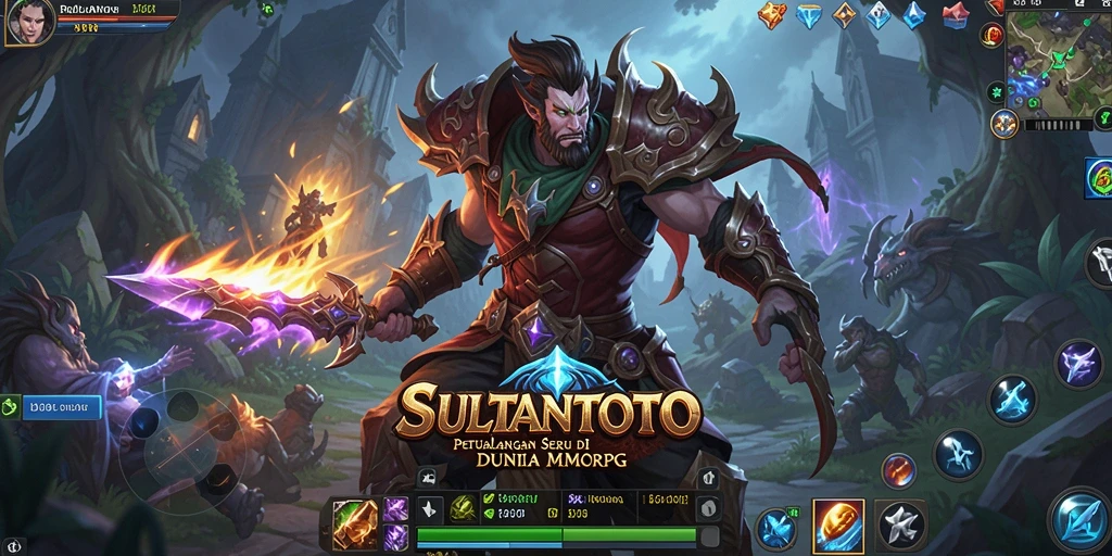 Gameplay seru dalam SULTANTOTO yang menampilkan pertempuran MMORPG.